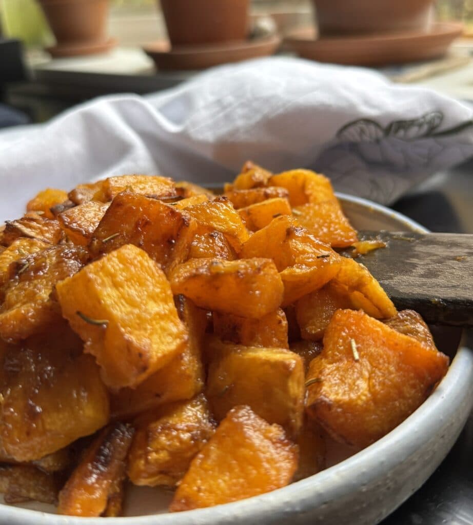 Finished product: perfectly caramelized butternut squash.