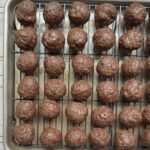 End product: perfectly baked beef meatballs ready to be sauced.