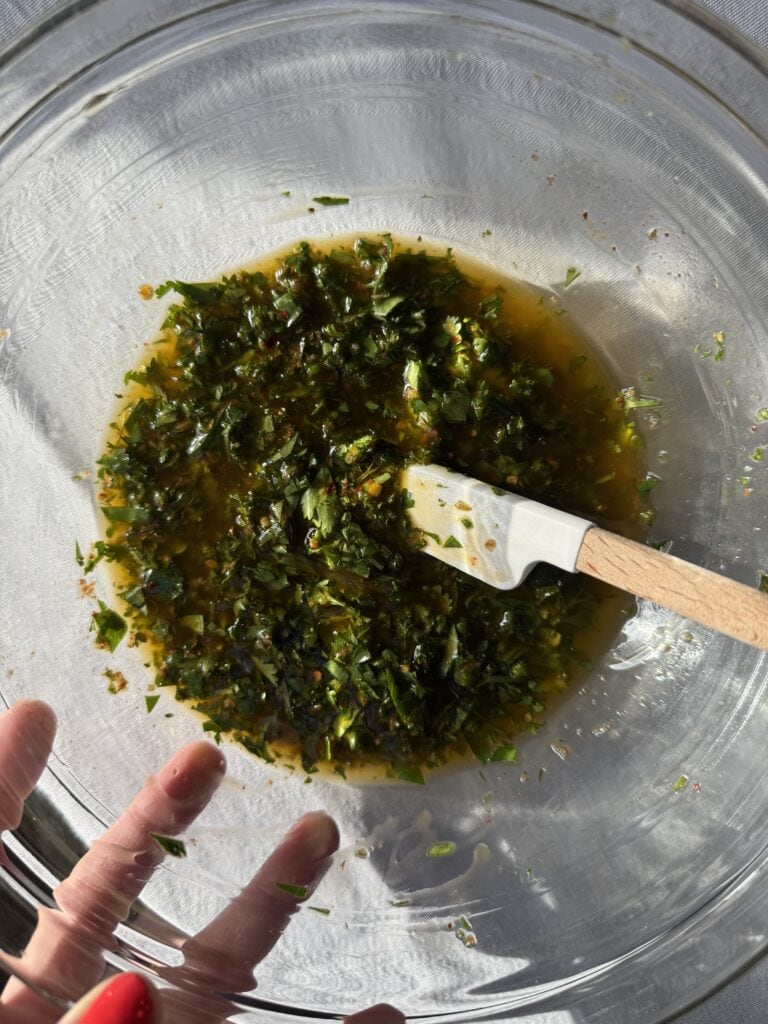 Cilantro Chimichurri Finished Product in Bowl
