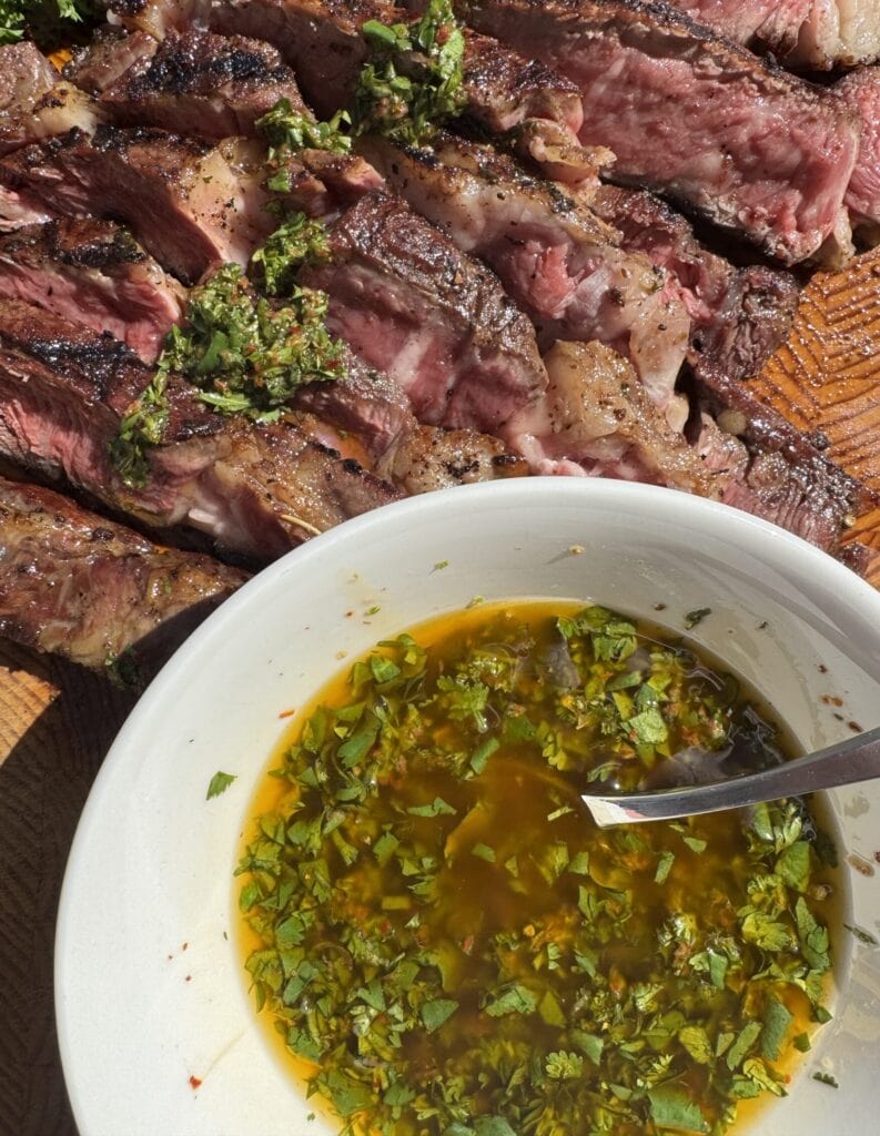 Cilantro Chimichurri with Ribeye Steak